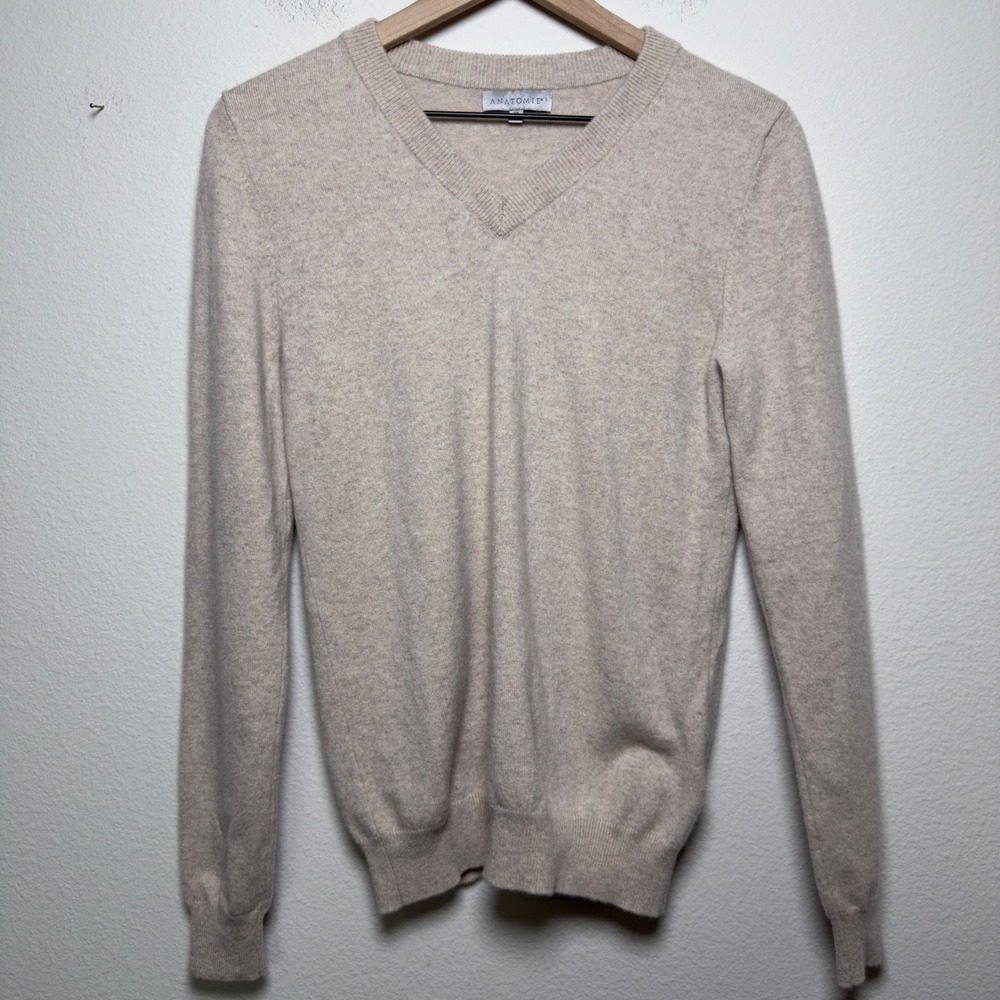 Anatomie Women Cashmere Etta Sweater S Brown Knit Old Money Luxury Minimalist